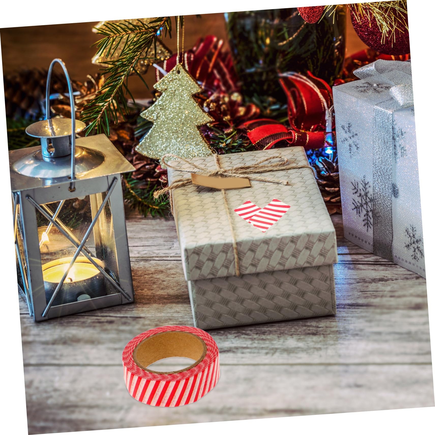 Angoily 60 Rouleaux Ruban Adhésif Décoratif de Noël Papier Créatif Autocollant pour Bricolage Décoration Festive et Facile à Découper