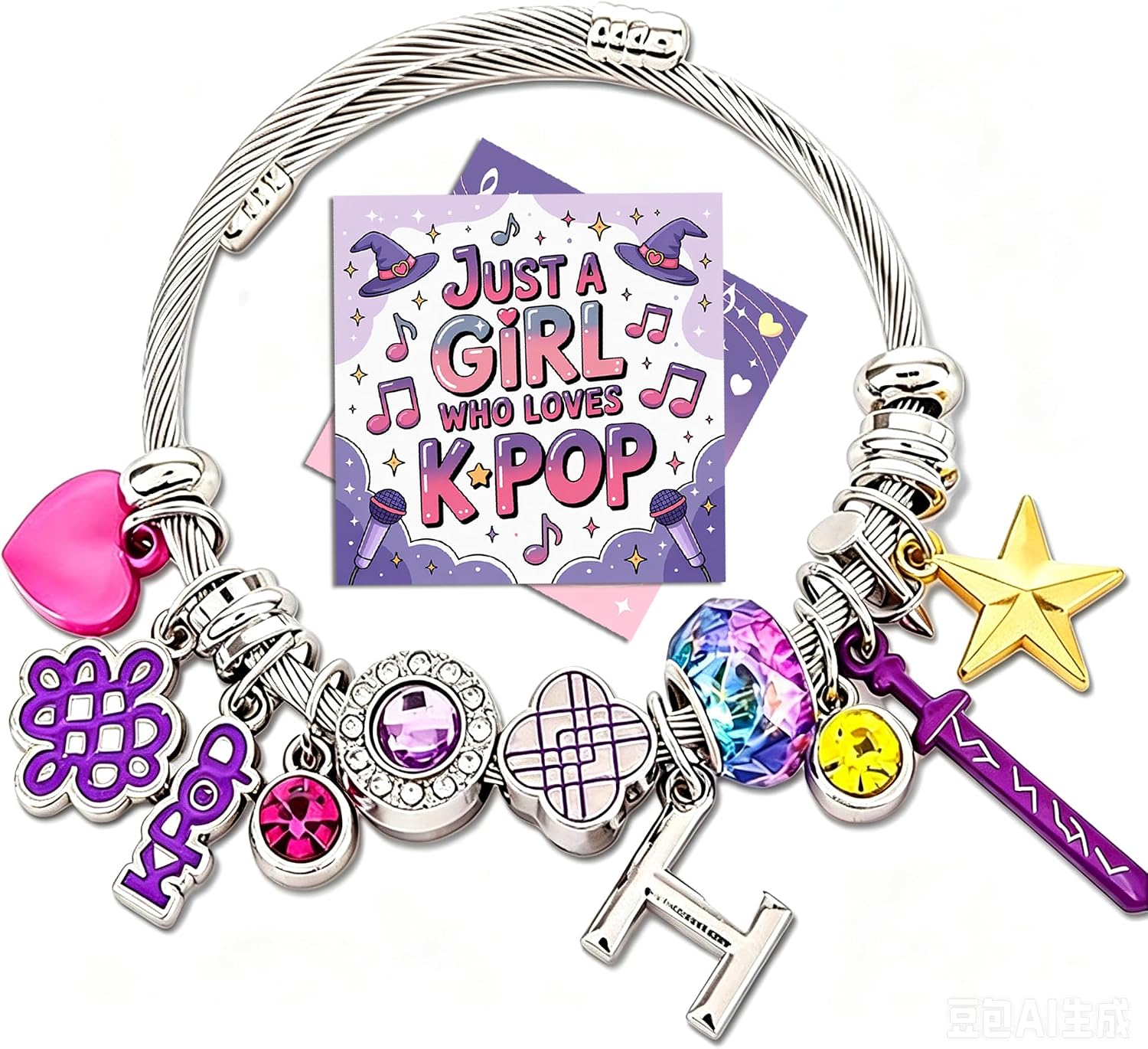 Inspired Bracelet Set for Women Adjustable Stainless Steel Bracelets, Birthday Gift