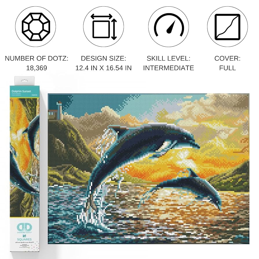 ダイヤモンドアートクラブ Tropical Dolphins Tropical Dolphins – Diamond Art Club