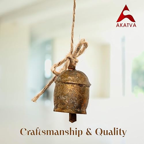 Miniatura 6 de Akatva Campanas de Navidad para decoración  Campanas de vaca para decoración navideña rústica  Campanas doradas para decoraciones navideñas