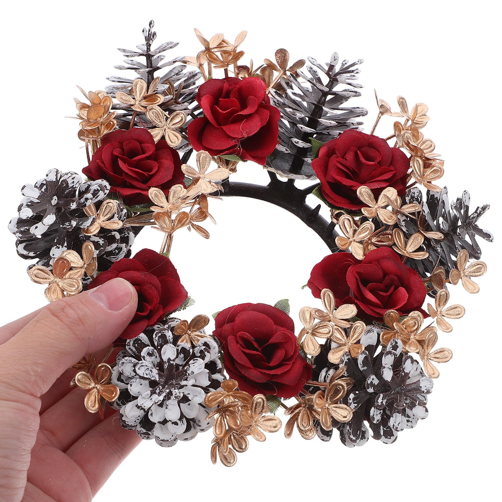Toyvian 8 Pezzi Ghirlanda Natalizia Portacandela ad Anello, Plastica, 8 Cm
