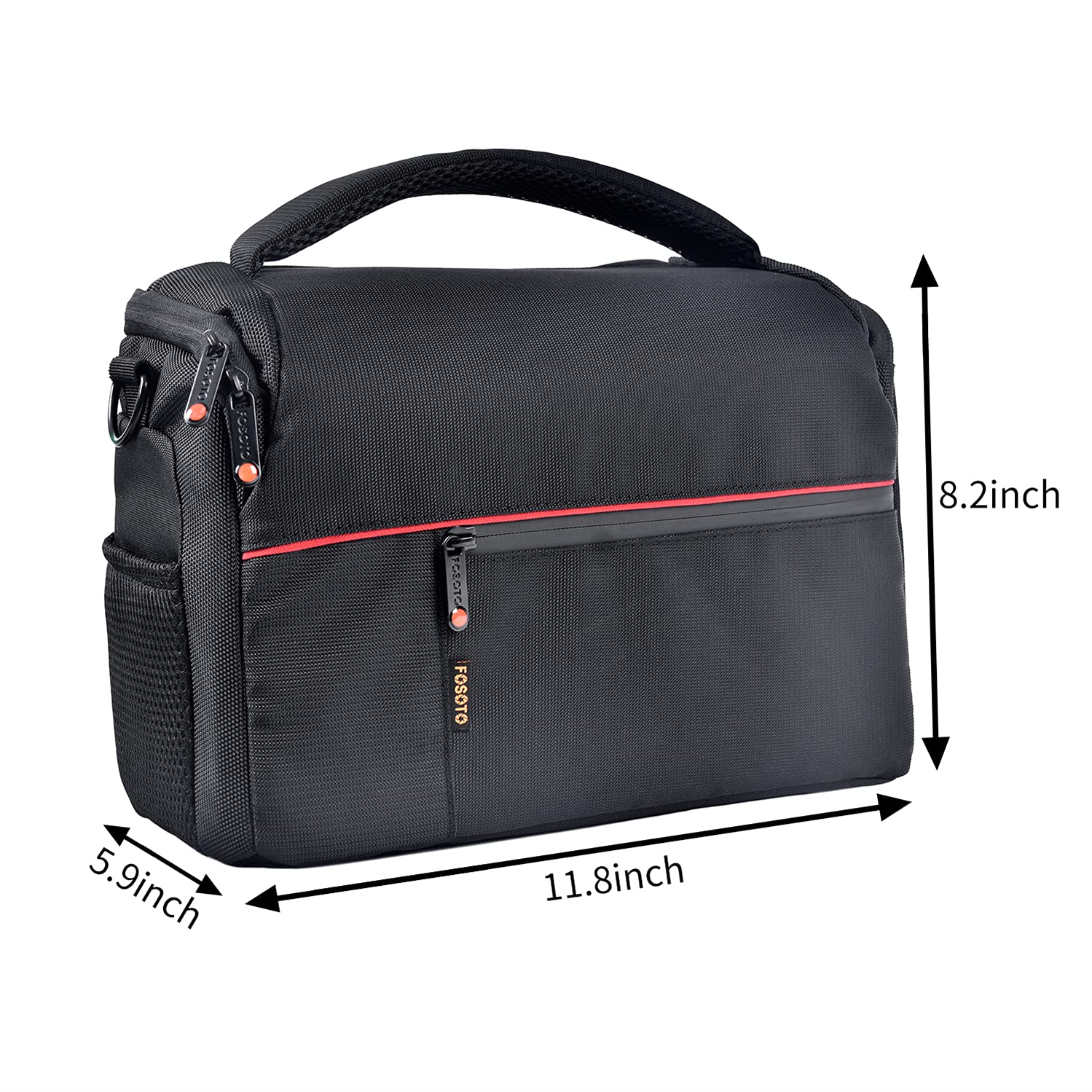 FOSOTO Funda impermeable para cámara DSLR/SLR resistente a los golpes, Negro , large, Funda para cámara