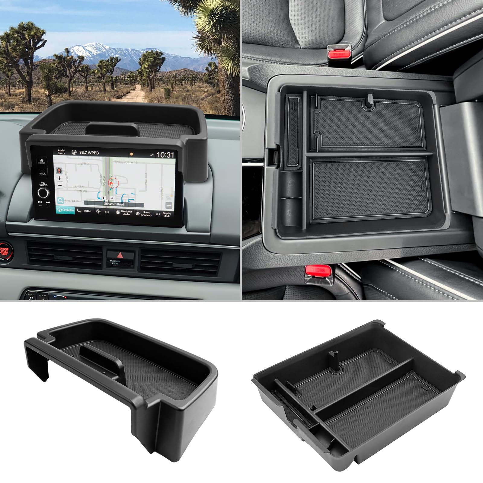 CDEFG 2Pcs for 2023-2025 Honda Pilot Center Console &amp; 9" Screen Organizer