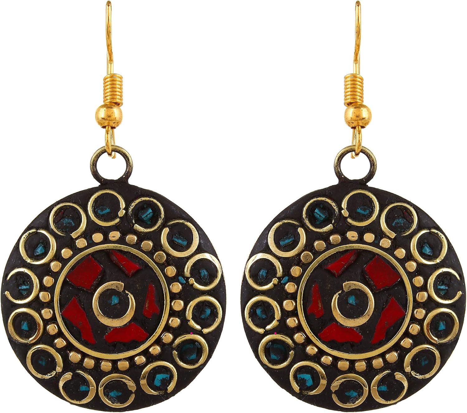 YouBella Jewellery Set for Women Tibetan Pendant Necklace with Earrings for Women & Girls (Gift) Tribal Necklace Jewellery Beads Necklace