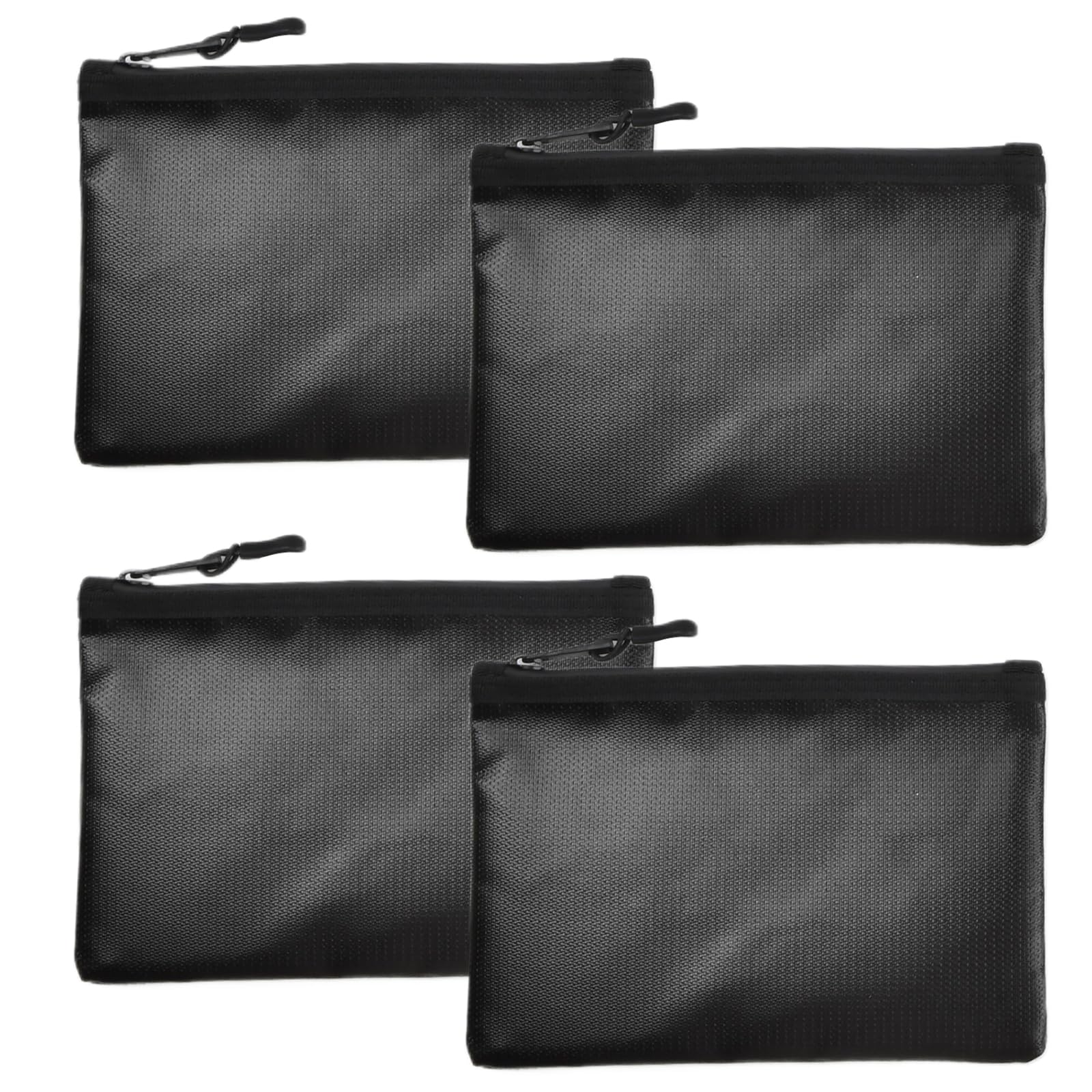 Fireproof Document Bag Set, Waterproof Safe Money Pouch for Cash and Valuables, Non-Itchy Silicone Coated Fiberglass Fire Resistant Storage Organizer for A4 Documents, Passport, Jewelry （4pcs）
