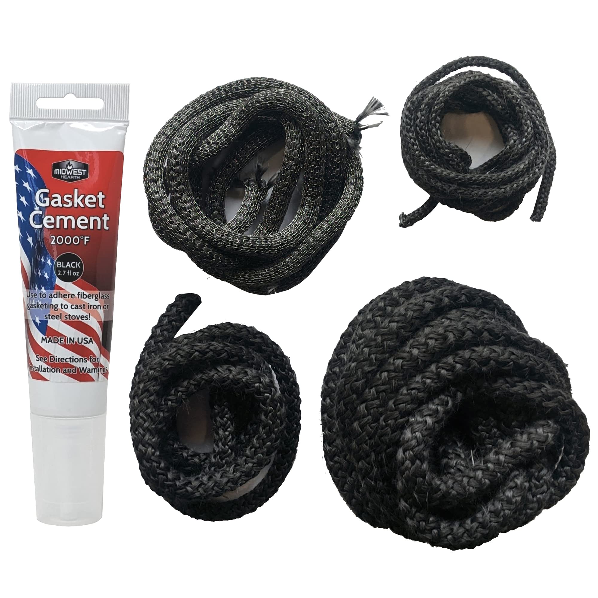 Midwest Hearth 4322 Gasket Kit for Defiant 1910 and 1945 Stoves by Vermont Castings (Made in USA)