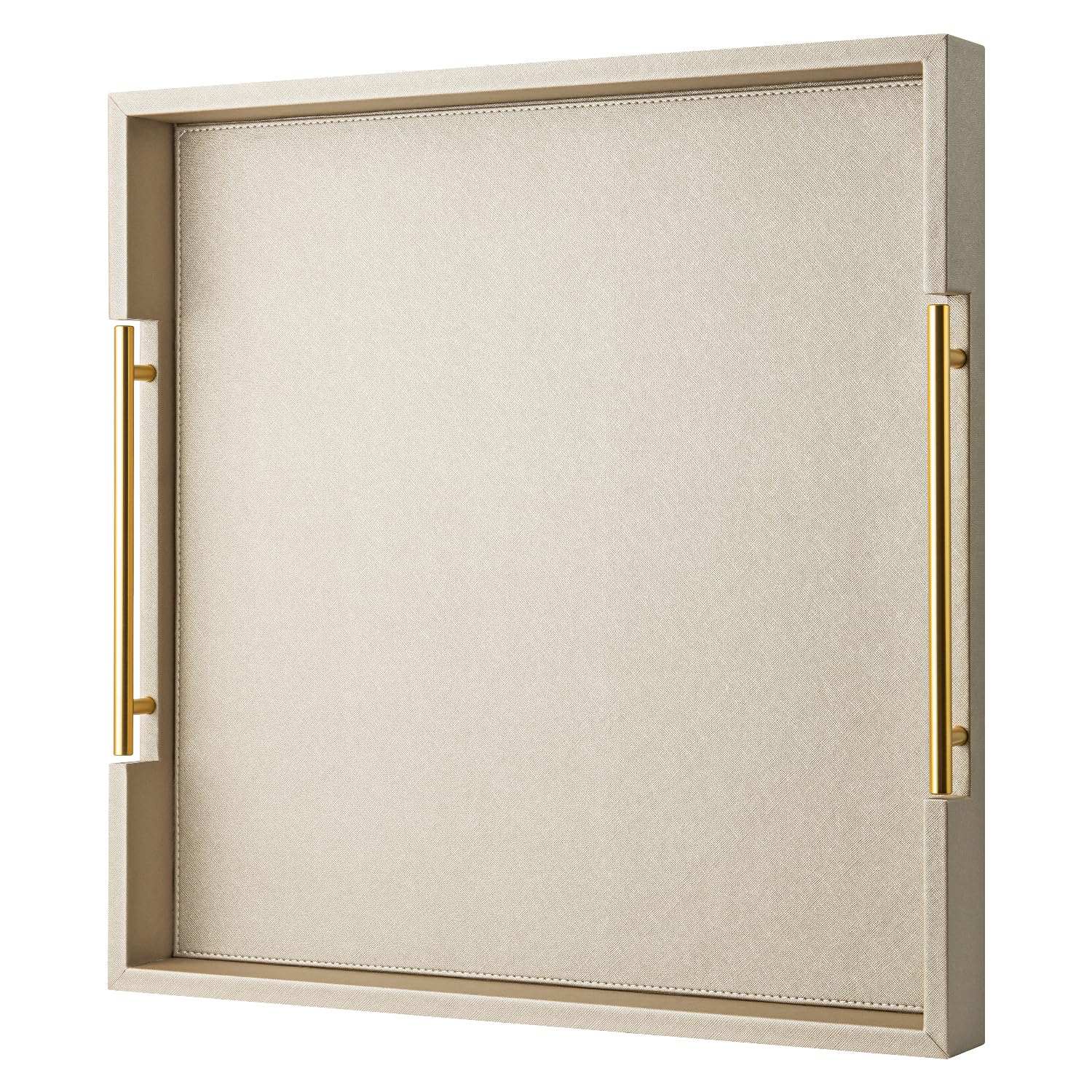 SYYSY Khaki Faux Leather Serving Tray 