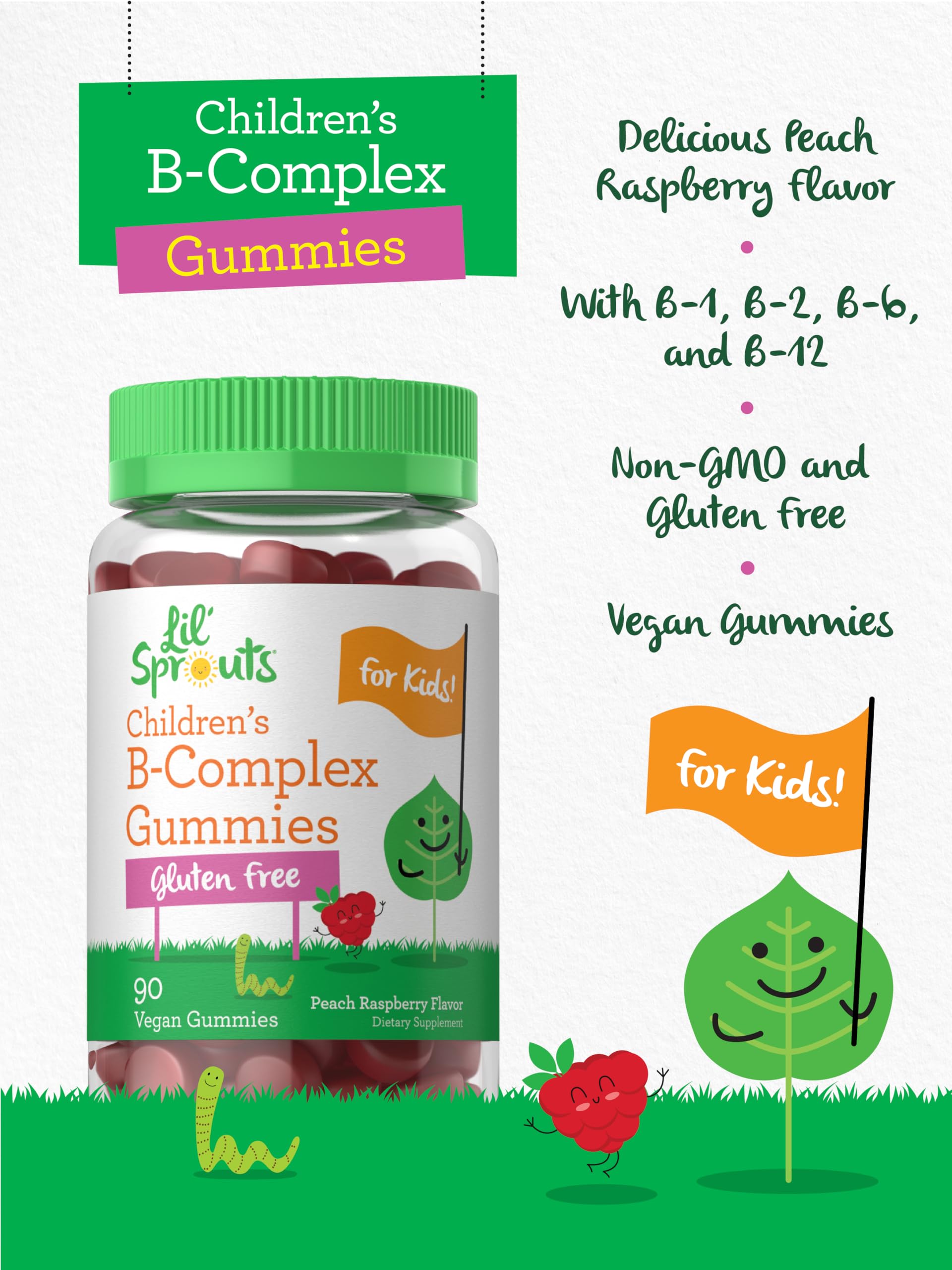 Carlyle Kids B Complex Gummies | 90 Count | Peach Raspberry Flavor — Amazon image 4