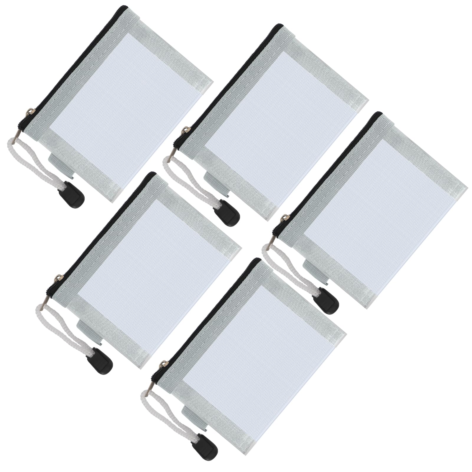 Classycoo Mini Zipper Mesh Bags 5 Pack,3" x 4.3" Nylon Small Zipper Mesh Pouch Key Card Holder,Coin Purse， Portable Travel Makeup Cosmetic Bags for