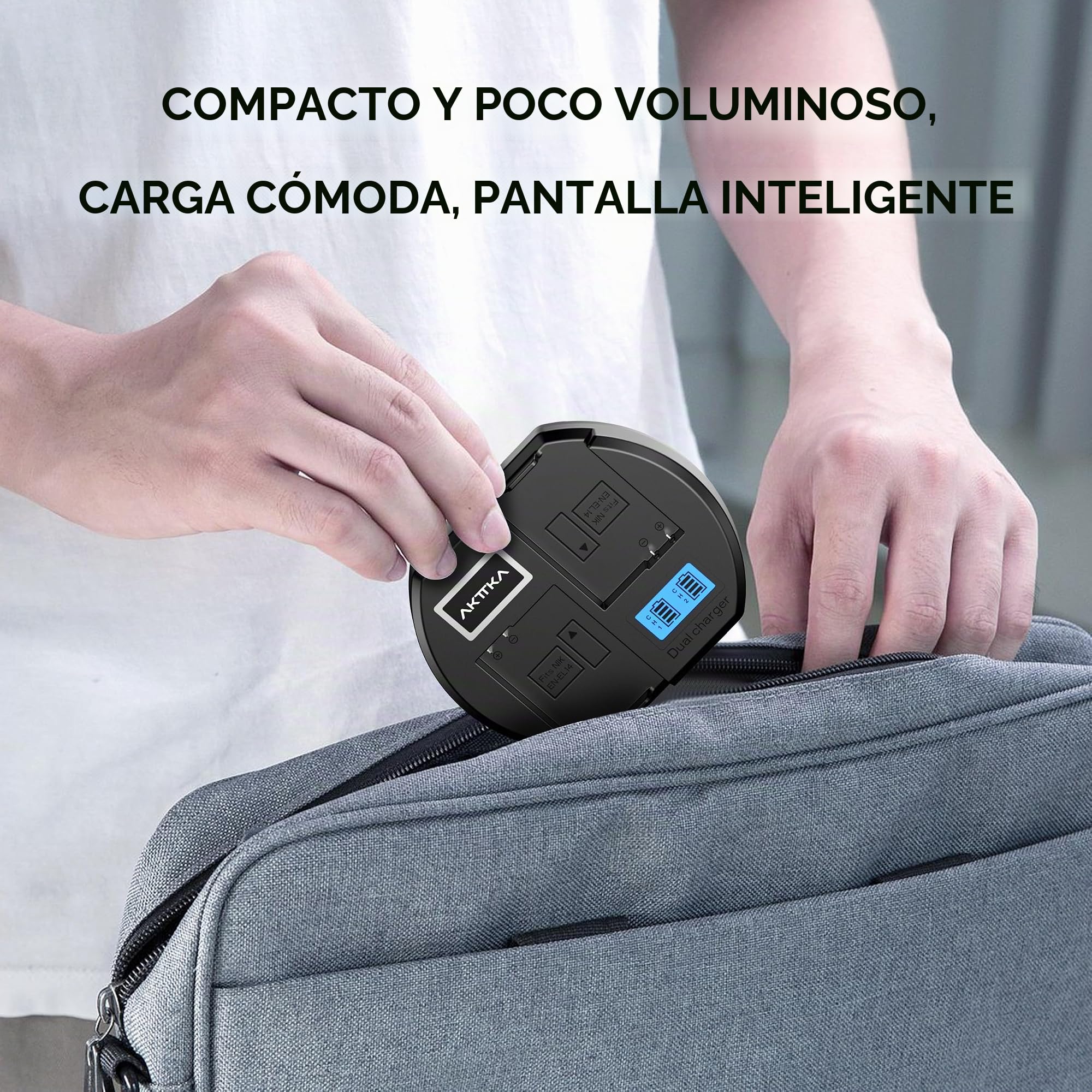 Batería EN-EL14/EL14a (Pack de 2) & Cargador Dual USB – 1680mAh Alta Capacidad para Nikon D3100/D3200/D3300/D3400/D3500, Coolpix P7000/P7100/P7700/P7800 y Más