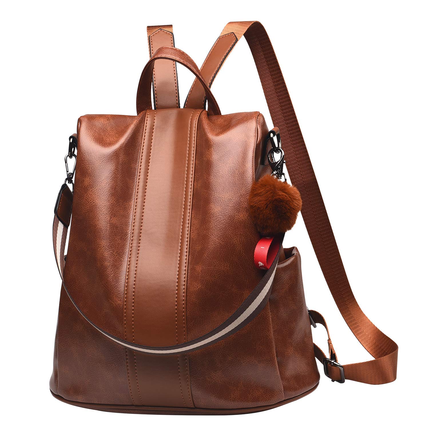 Girl's PU Travel Waterproof Anti Theft Backpack With Shoulder Strap