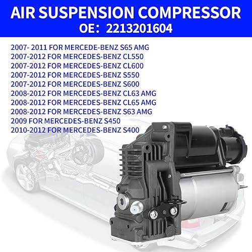 Miniatura 6 de Bomba de compresor de suspensión neumática de repuesto para 2213201604 Mercedes-Benz C216 CL550 CL600 2007-2013 CL63 AMG CL65 AMG W221 S350