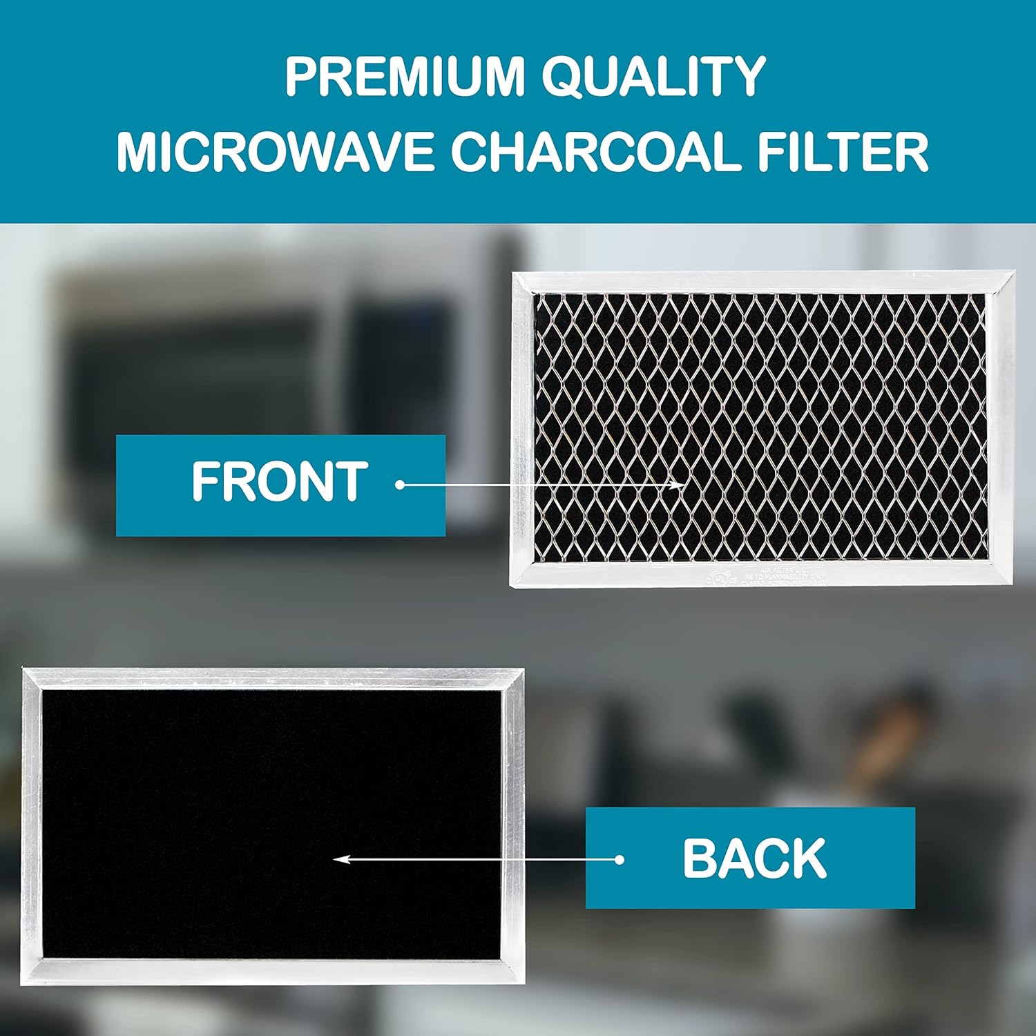 Replacement Charcoal Filter JX81J - 6.12" x 3.87" (4 Pack) – Microwave Recirculating Charcoal Filter Compatible with GE WB02X11124 WB06X10823, WB02X11536, Samsung DE63-00367G, Fits GE Microwave Ovens