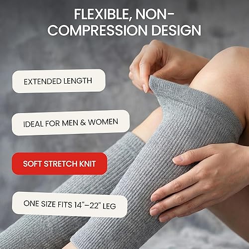 Miniatura 5 de Rodilleras elásticas de algodón para hombres y mujeres, soporte de circulación y alivio del dolor en las articulaciones, ayuda para la artritis, un