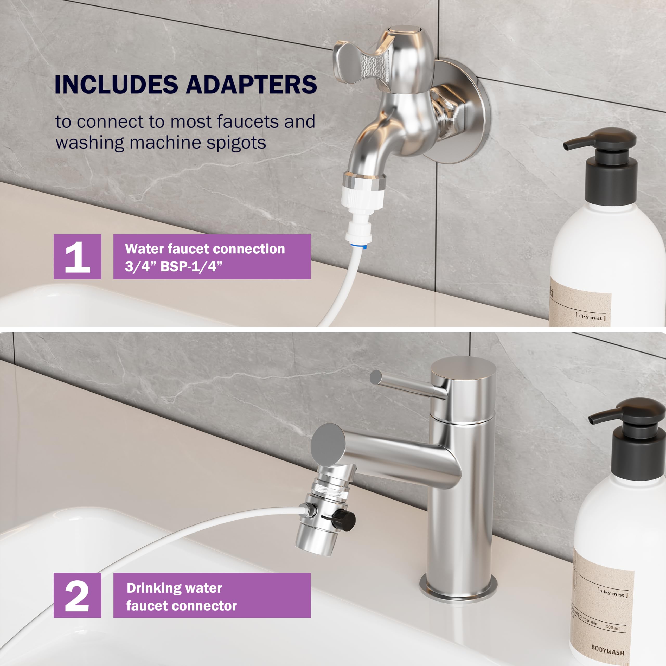 Frizzlife Impianto osmosi acquario, osmosi inversa, per acquari,FAF100 con resina DI