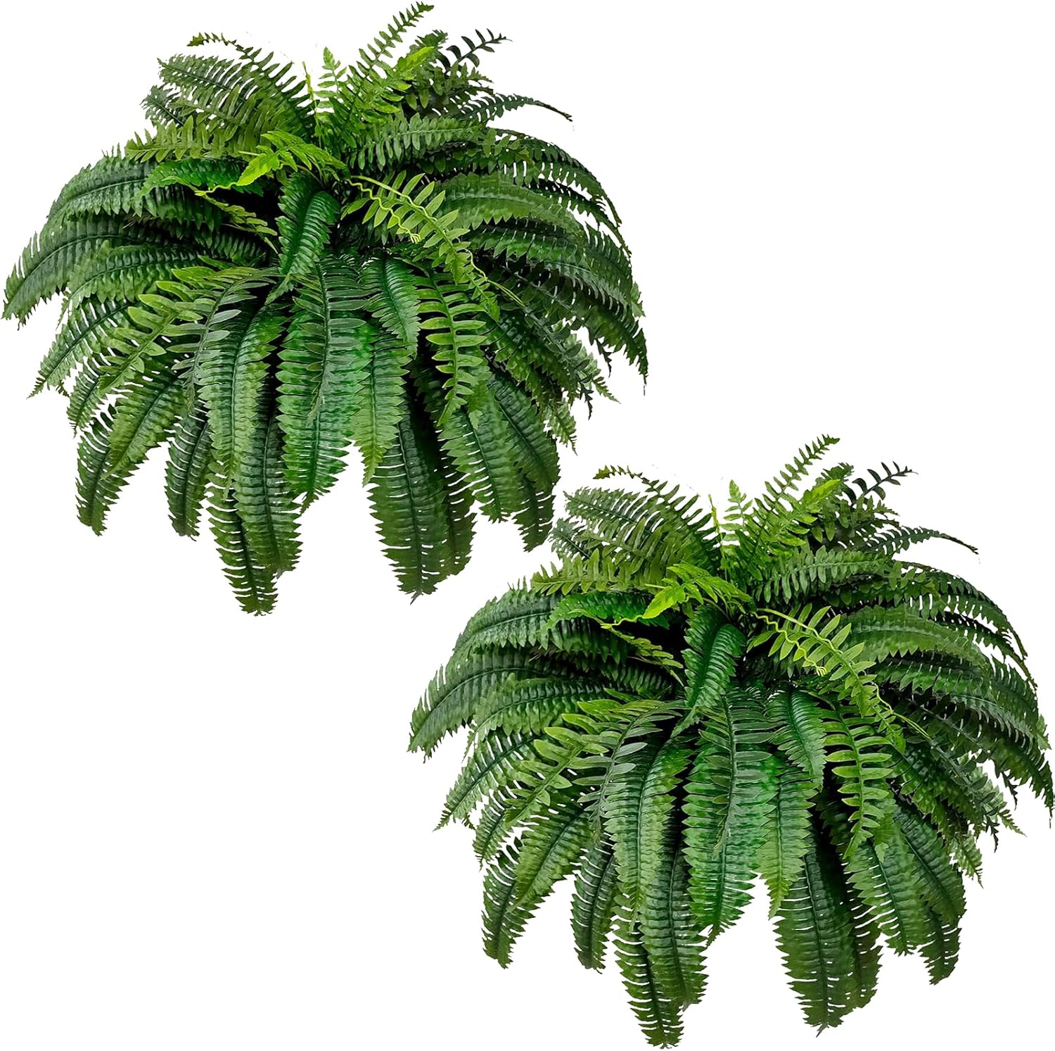 88 Branches Artificial Boston Fern Bush, 48Inch Large Artificial Plants, 2 PackFaux Ferns Plants Shrubs for Outdoors Decorating House Office Patio Living Room Faux Greenery
