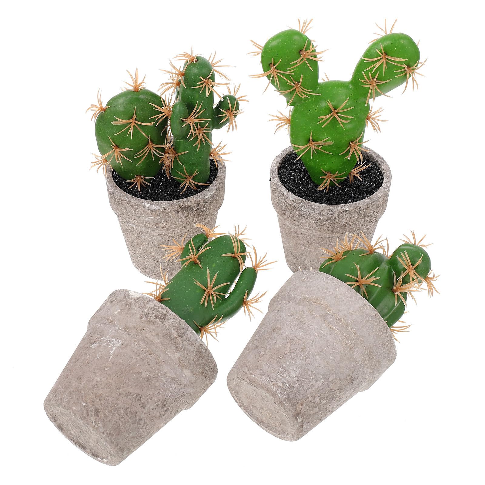 ABOOFAN Set 4pezzi Piante Grasse Finte Realistiche in Polpa e Plastica, Decorazione da Scrivania per Casa e Camera, Facile Cura Aspetto Fresco e Naturale