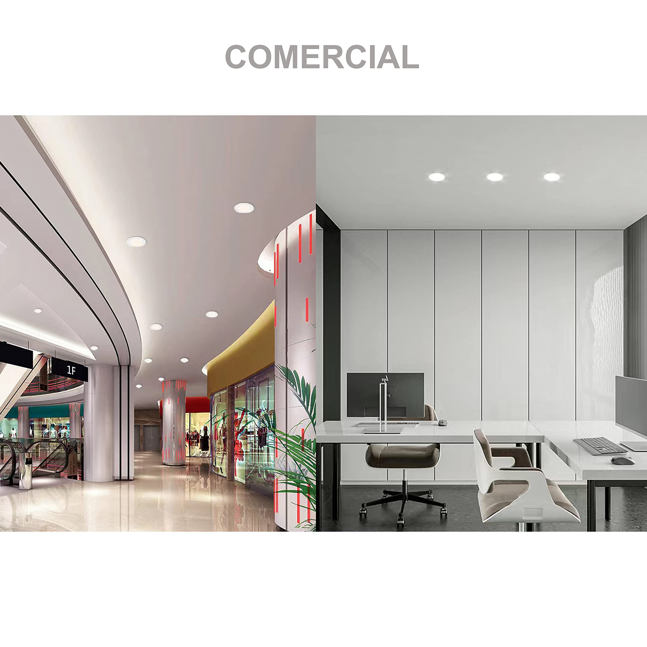 OneUan- (PACK de 2) Panel Downlight LED Redondo 20W 2200LM 6000K, Extraplano Empotrar en Techo Interior, Díametro 220mm, Luz Blanco Frió, Driver incluido.