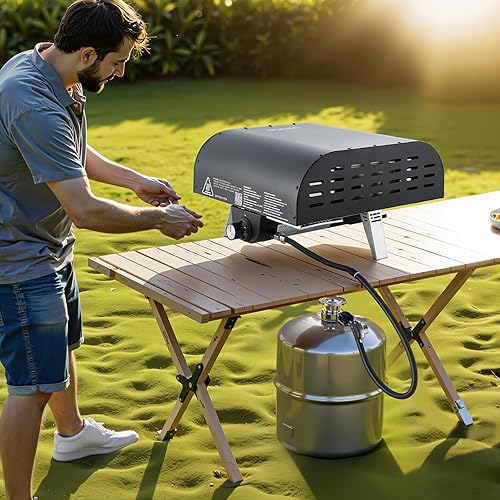 Miniatura 8 de VEVOR Horno de pizza de propano para exteriores, máquina de pizza de gas de 12 pulgadas, olla portátil para pizza con piedra de pizza gruesa, bolsa