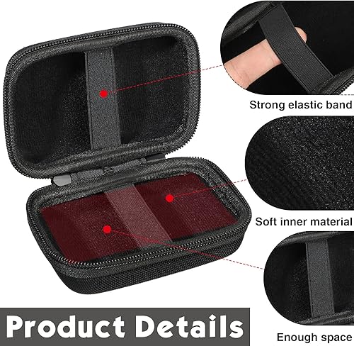 Miniatura 5 de Sanwuta Estuche rígido de viaje Eva para juego de cartas clásico (no incluye cartas), negro, 4.33 x 2.91 x 1.81 pulgadas