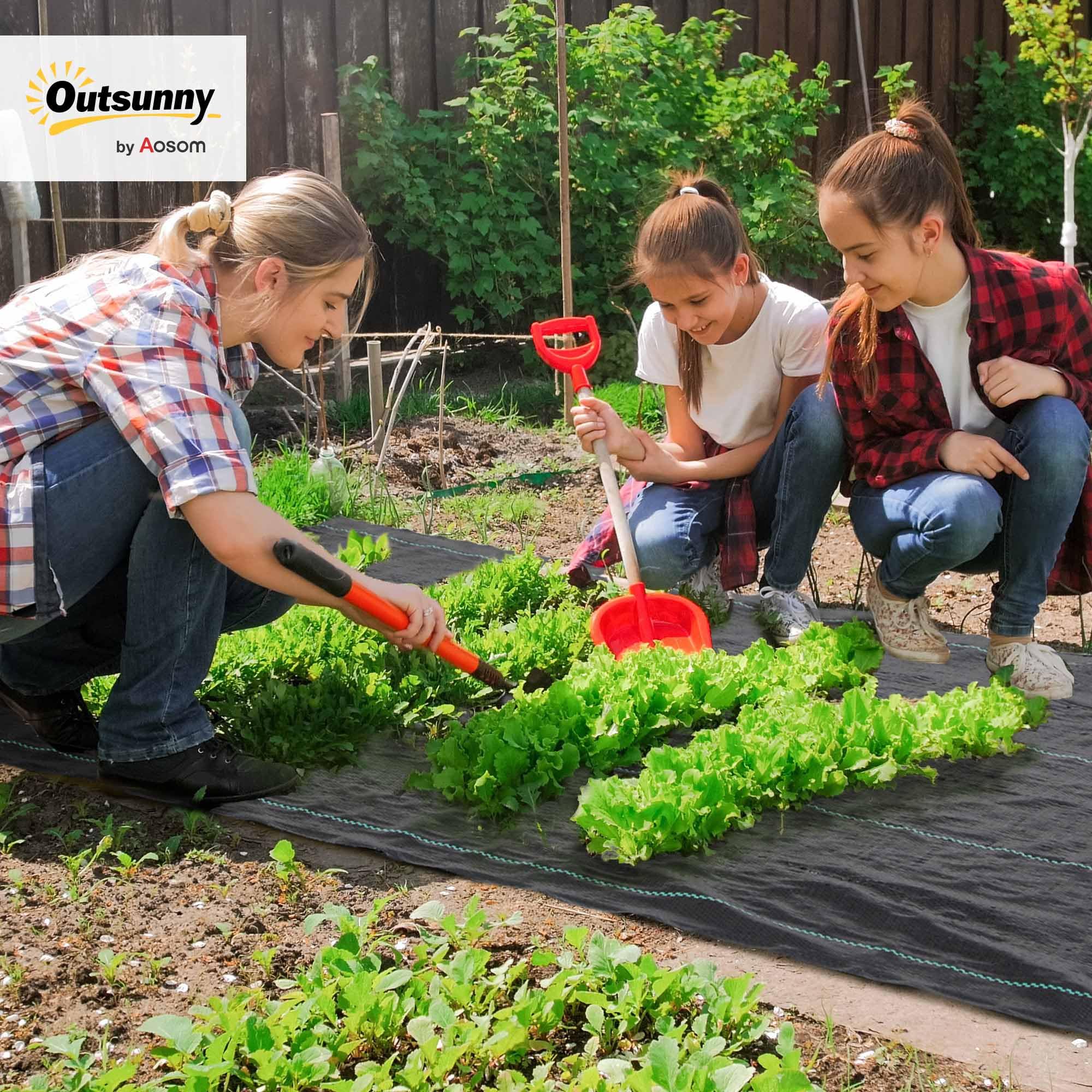 Outsunny Telo per Pacciamatura 100x2 m, Traspirante e Anti-UV, Telo Pacciamatura in Polipropilene, per Orto e Giardino, Nero