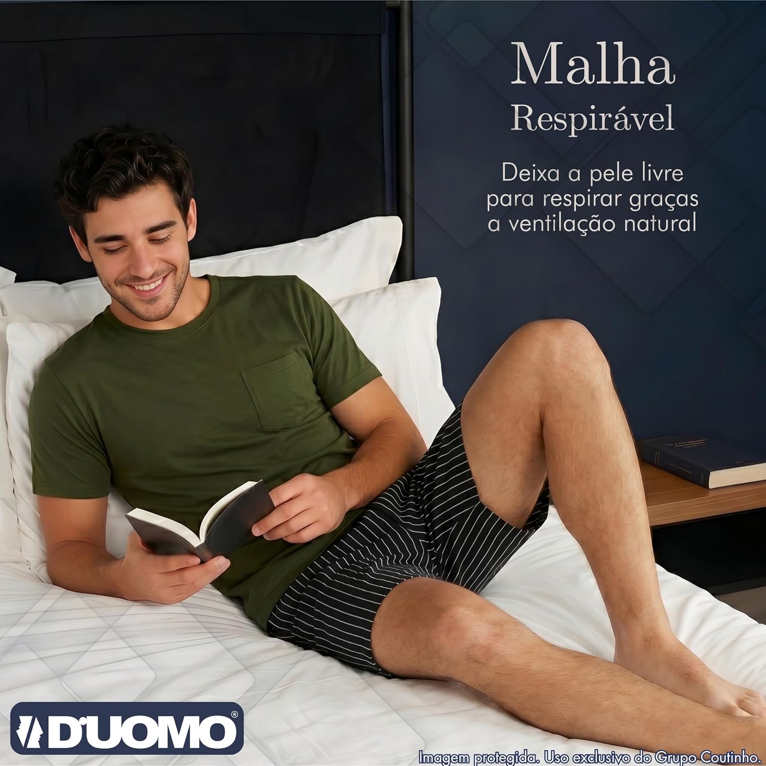 Pijama Masculino Adulto Camiseta e Short Verão Duomo Toque Macio Confortável Pijama Masculino Adulto Camiseta e Short Verão Duomo Toque Macio Confortável