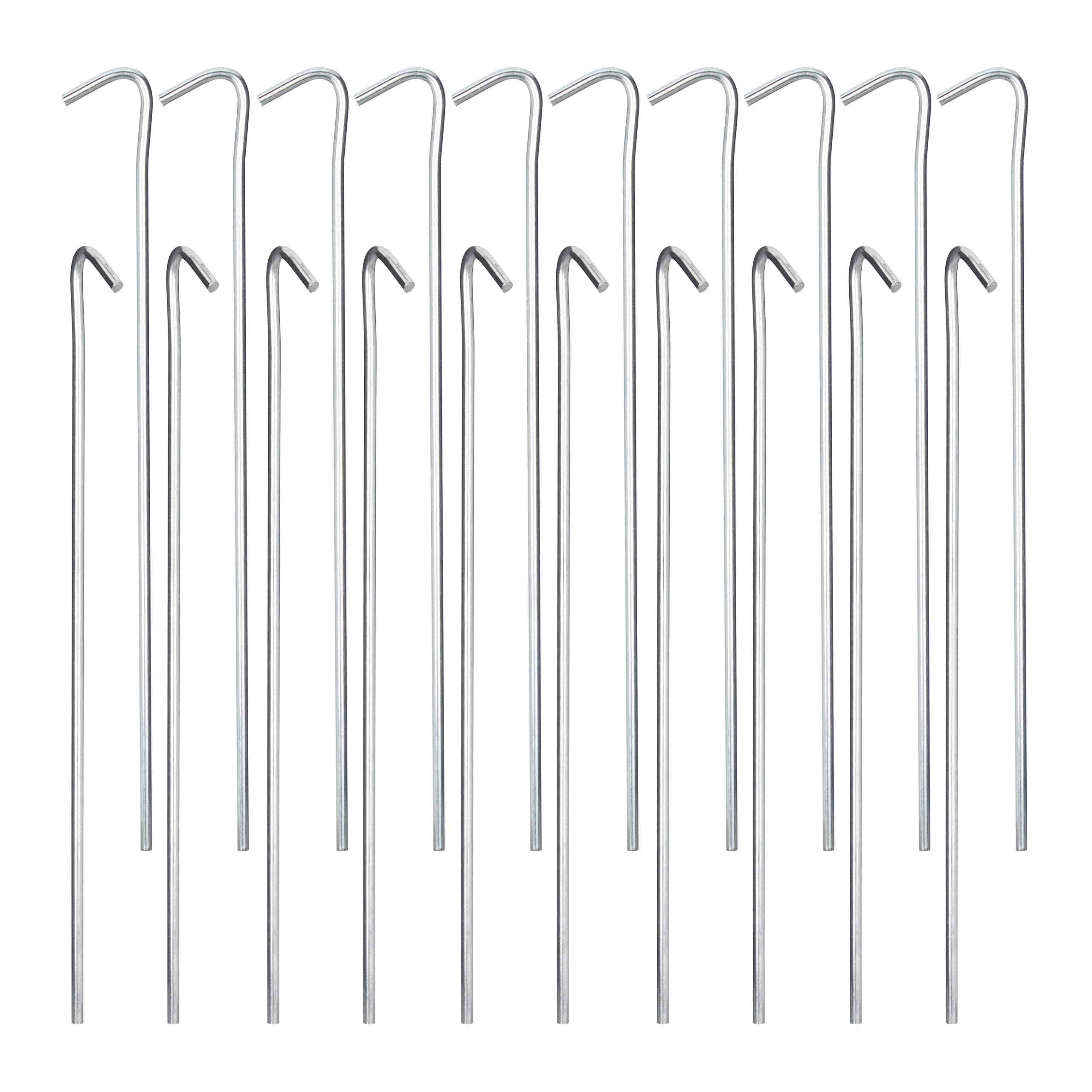 Piquets de Fixation Sol, Sardines, Lot de 200, Acier galvanisé, Tente de Camping, 22 cm, Résistantes, argenté | Piquet de fixation pour tente, à barbelés, 22 cm, en acier