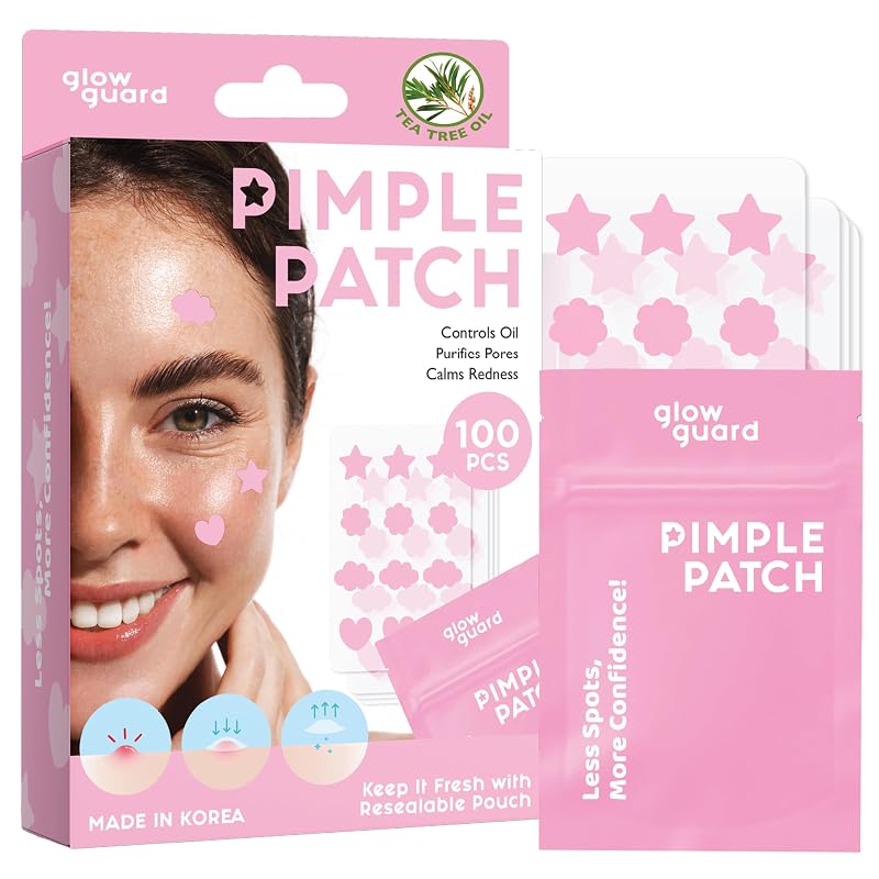 Adesivos hidrocoloides para cuidados localizados com óleo de melaleuca Glow Guard, 100 unidades