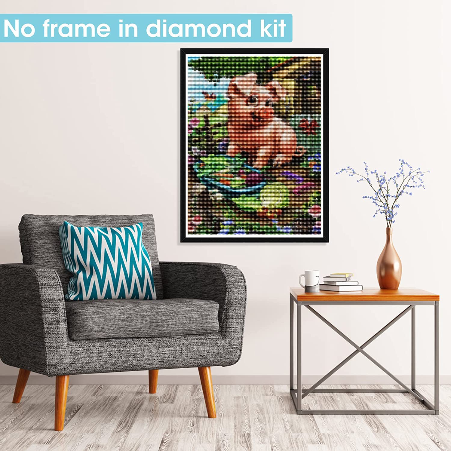 Pavemlo Kit Completo 5D Diamond Painting - Donna Con Fiore, Mosaico Di Strass Fai Da Te 30x40 Cm, Decorazione Parete - 5