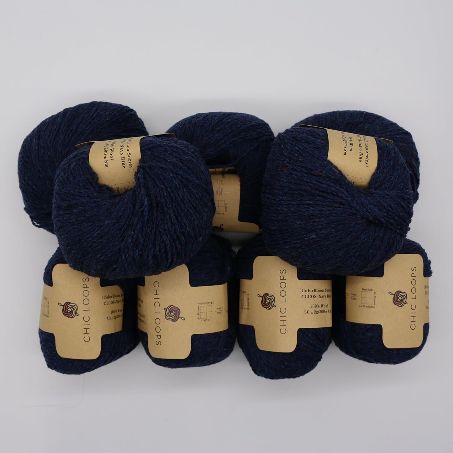 Chic Loops Knitting Kit for Beginners, Knitted Sweater Beginner Crochet Kit, Crochet Chunky Crew Neck Long Sleeve Pullover Sweater with Instruction(Navy Blue,6-8Y)