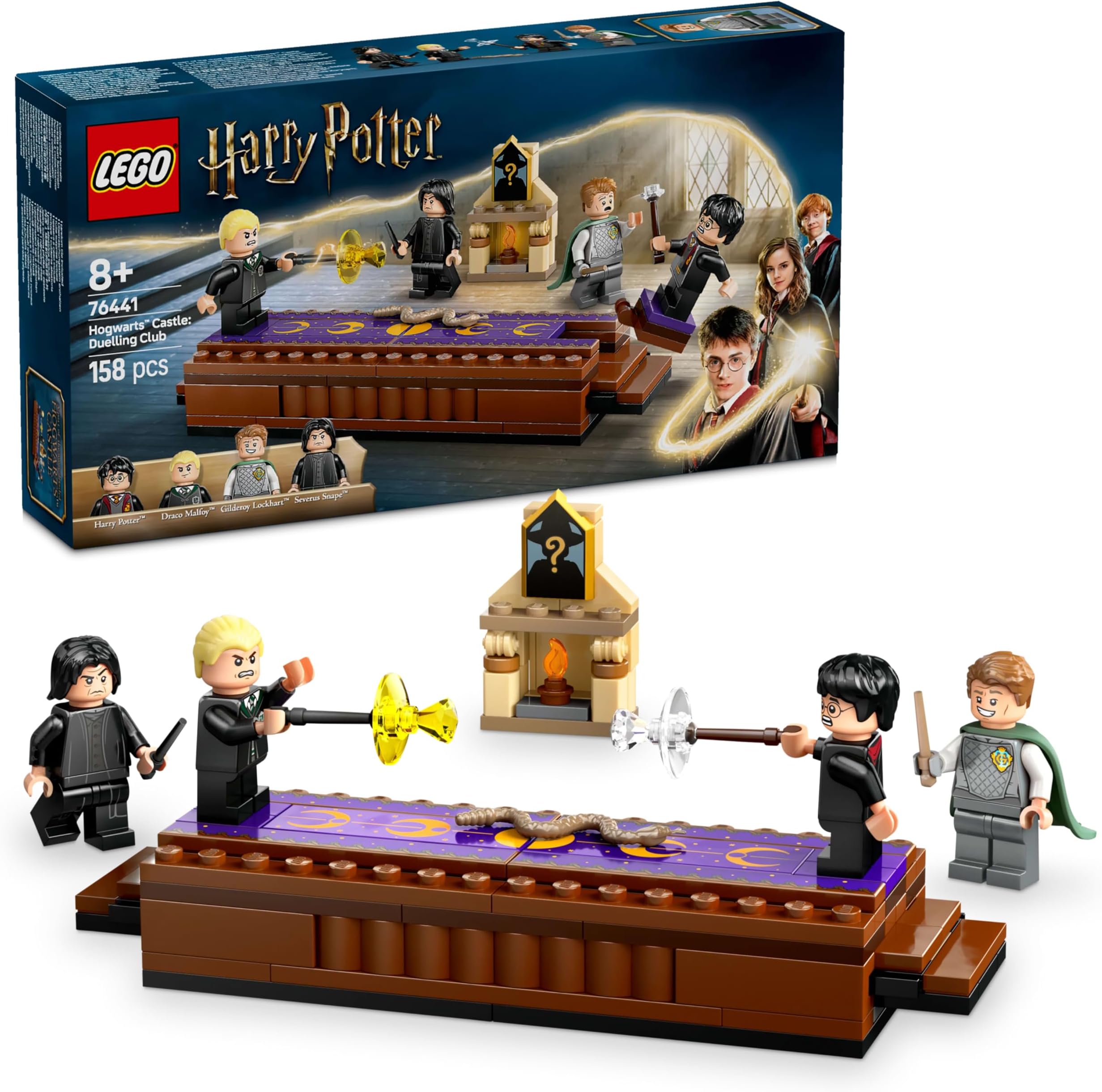 LEGO Harry Potter Hogwarts Castle: Duelling Club Playset with 4 Collectible Minifigures incl. Draco Malfoy & Severus Snape, Role Play Toy with Toppling Function for 8+ Year Old Boys & Girls 76441