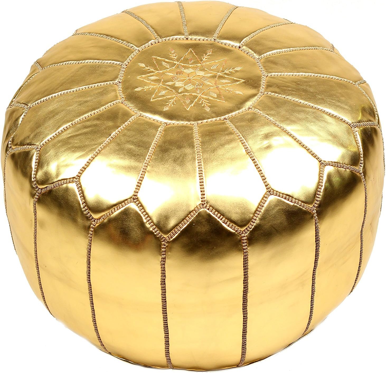 La Bohemia | Beautiful Handmade Gold Moroccan Pouf Ottoman Footstool Poof Poufs Pouffe Pouffes | Delivered unstuffed