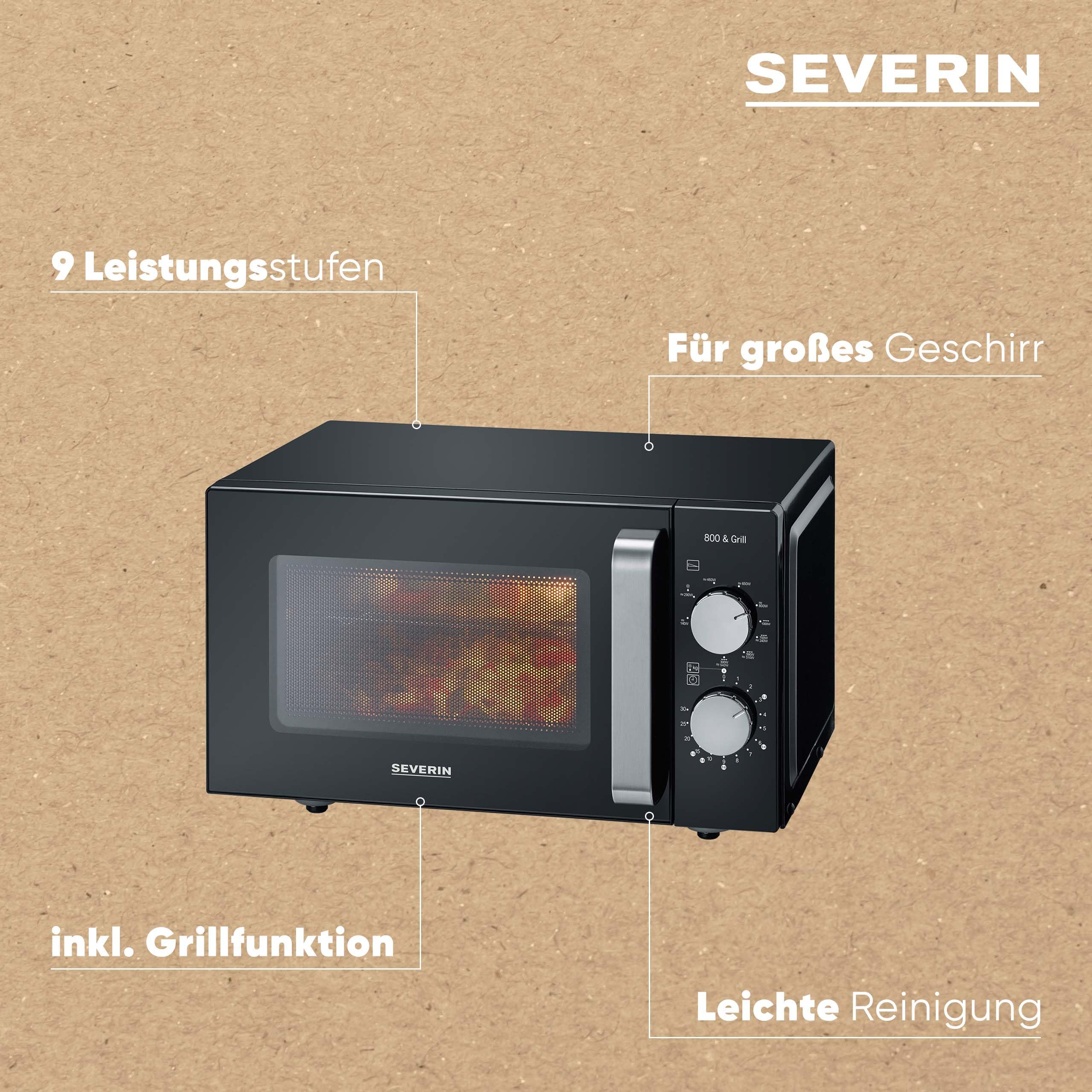 Severin Mikrowelle mit Grill 20L schwarz MW 7762