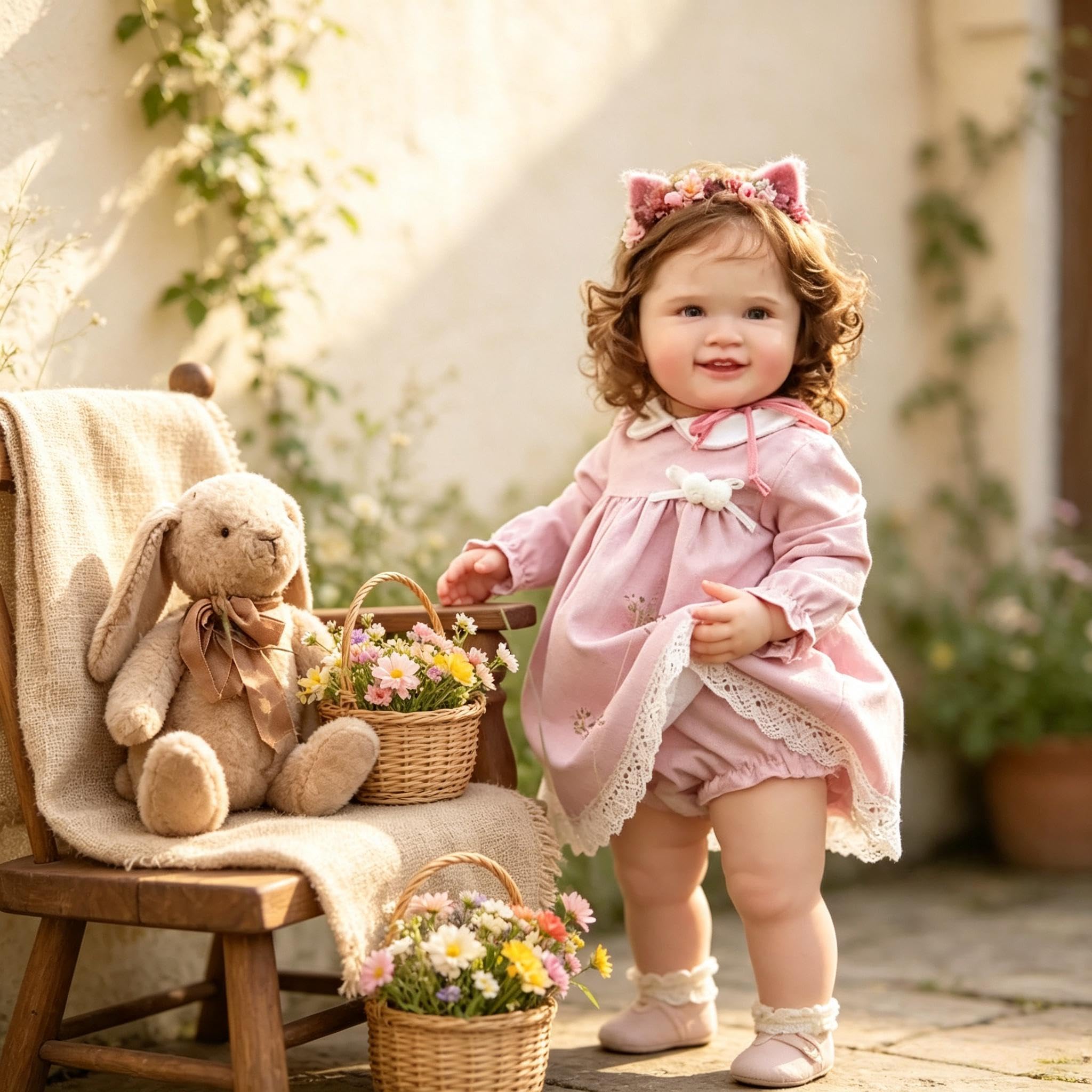 RXDOLL Duży rozmiar, realistyczne lalki Reborn dla małych dzieci, dla dziewczynki, 71 cm, prawdziwe życie, miękkie winylowe tkaniny, ciało, ręcznie wykonane, ważone, realistyczne niemowlęta, brązowe