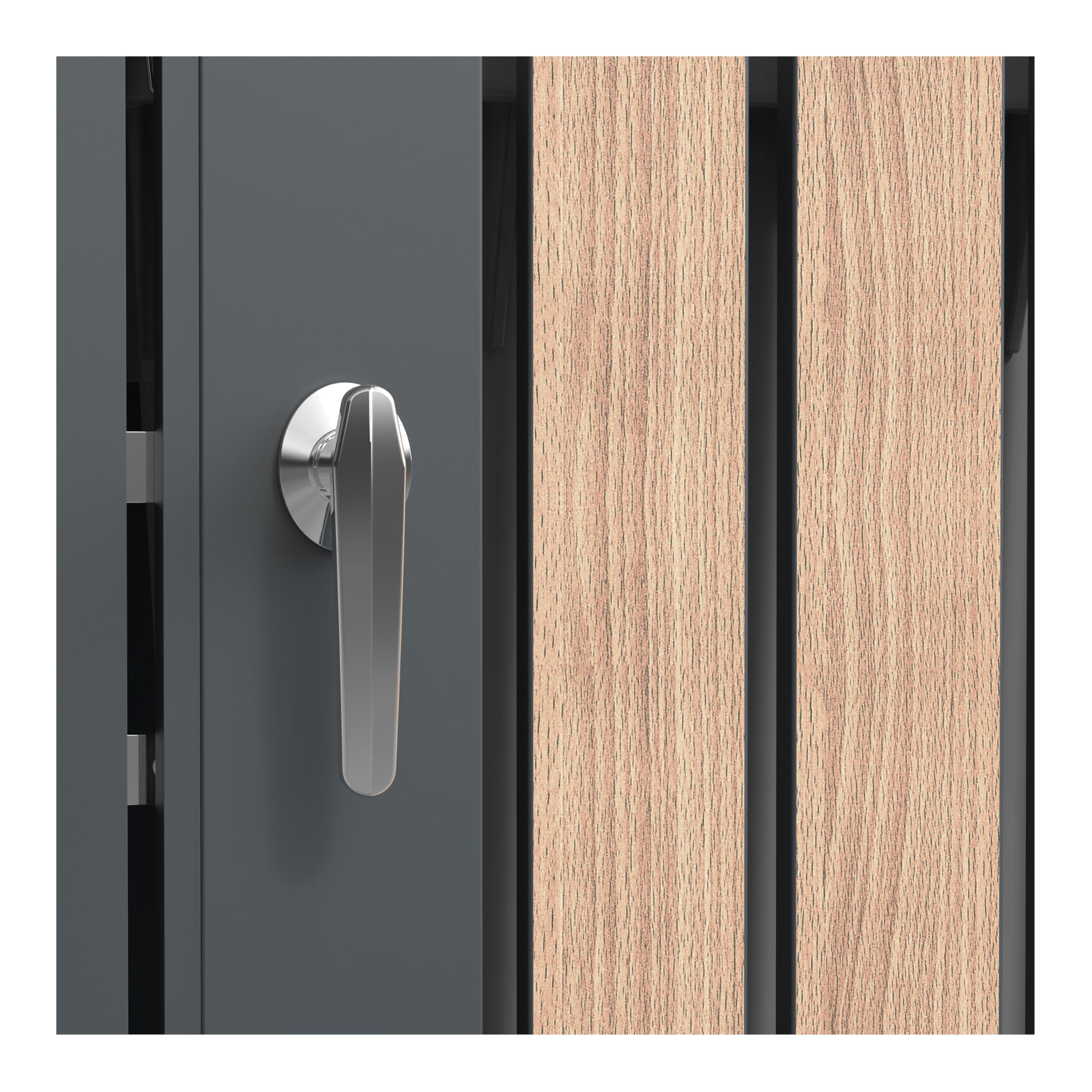 Cache Poubelle - AXI - Lucas - Métallique - Anthracite - 2 Conteneurs