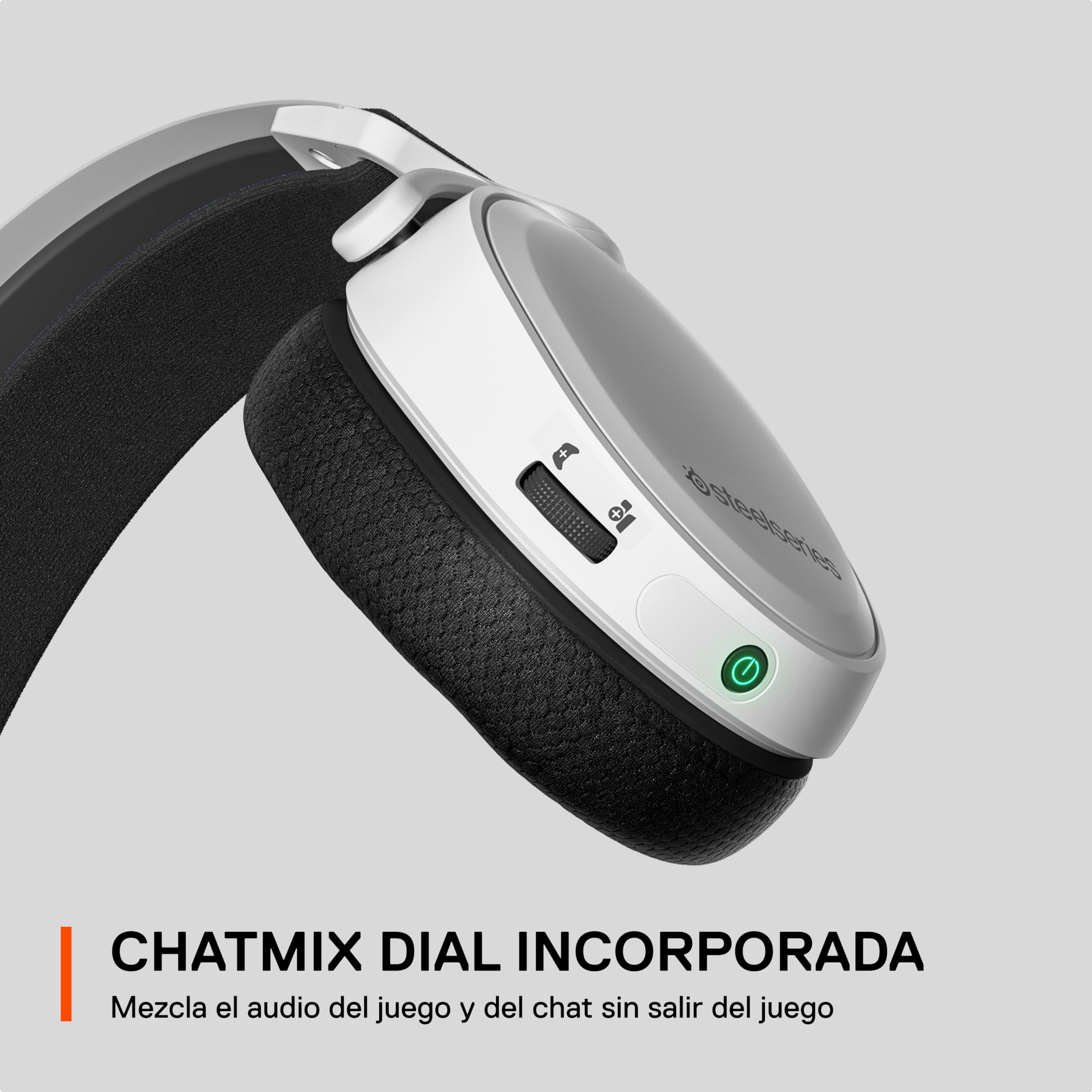 SteelSeries Arctis 7+ - Wireless auriculares gaming - 2,4 GHz sin pérdidas - Batería con 30 horas de autonomía - Para PC, PS5, PS4, Mac, Android y Switch - Blanco