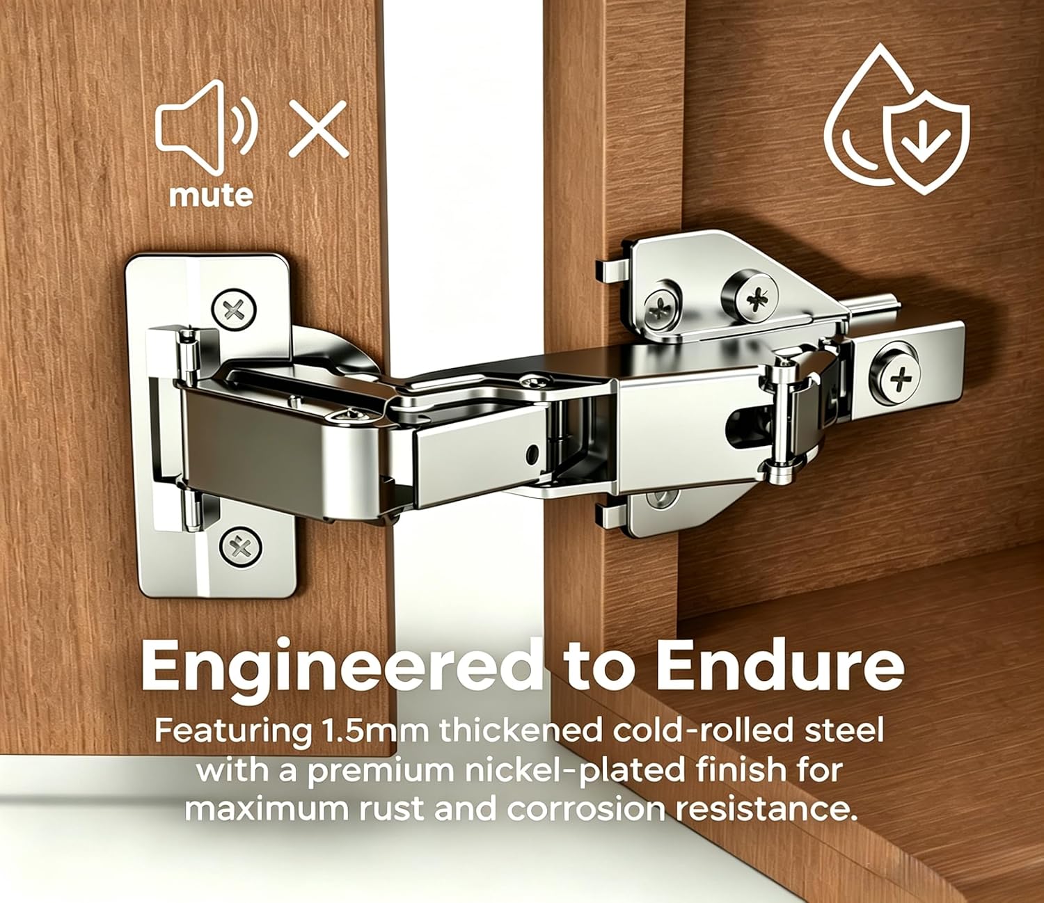 2 Pack Lazy Susan Hardware -165° Soft Close Cabinet Door Hinges,Full Overlay CornerHardware for Lazy Susan L-Type ， Cabinet Replacement Hardware for Compatible with IKEA, Bathroom & RV Cupboards image 4