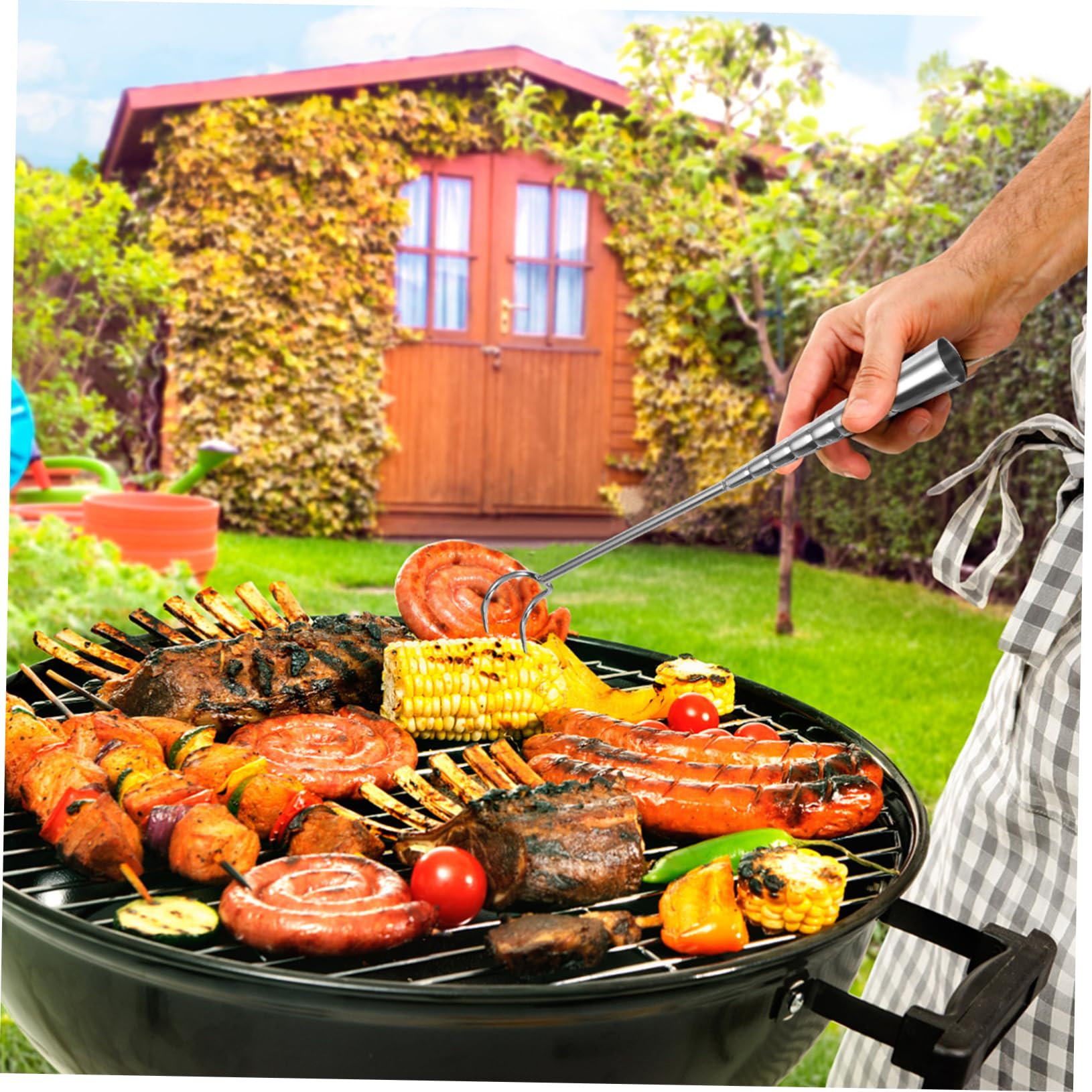 Unomor Meat Threader Stainless Steel Grilling Tool for Pork Ham Chicken and Goose