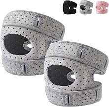 Knee Brace,2PCS Knee Brace for Women Men,Pain Relief Adjustable Patellar Tendon Support Sleeves Brace Knee Joint Strap for Hiking,Tennis,Arthritis,Running,Football,Injury Recover(Grey,S/M)