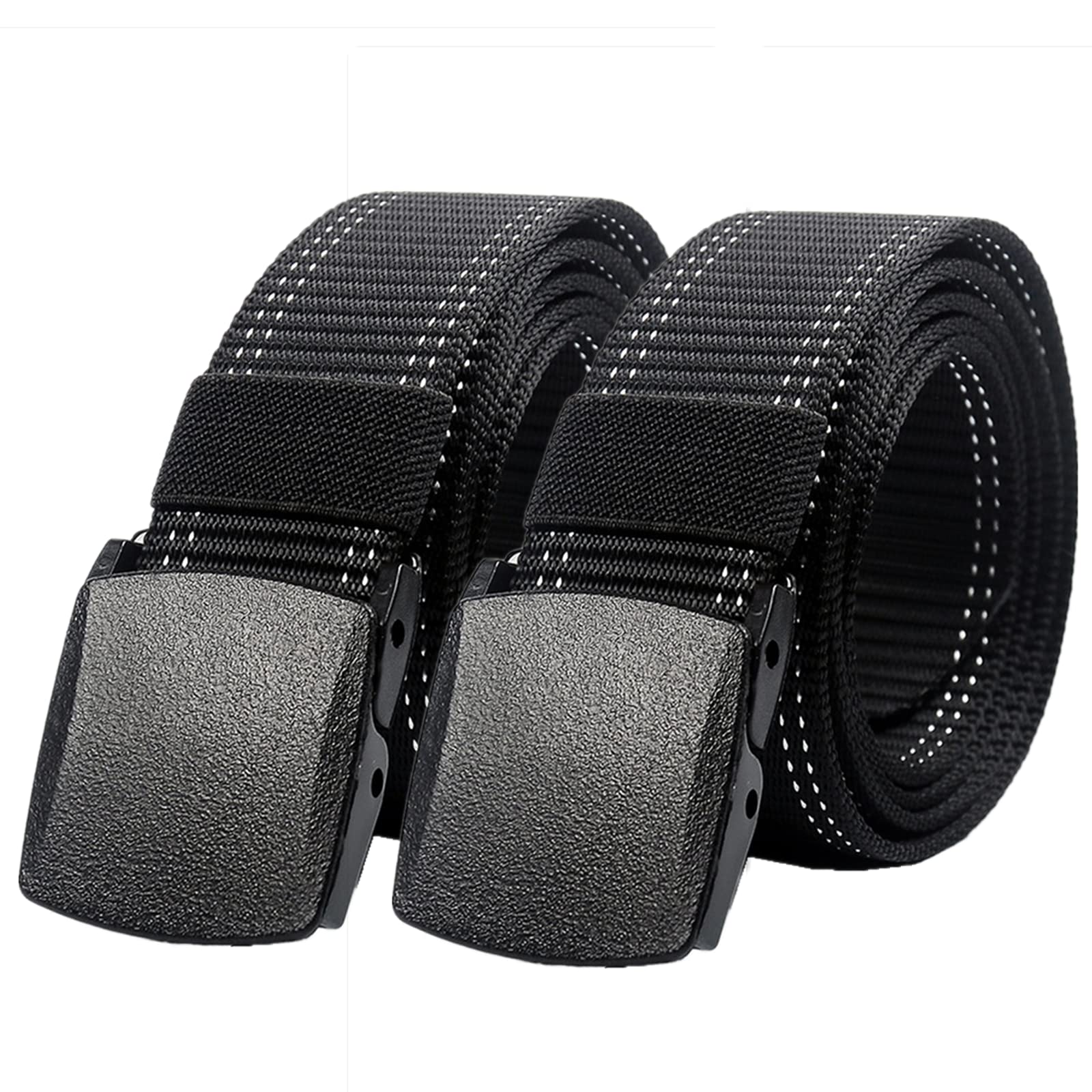Cinturones de Trabajo para Hombre, Cinturones for Hombres - Cinturón táctico Militar de Nailon Ligero Cinturón de Camuflaje de Lona sin Metal de liberación rápida(Schwarz,140)
