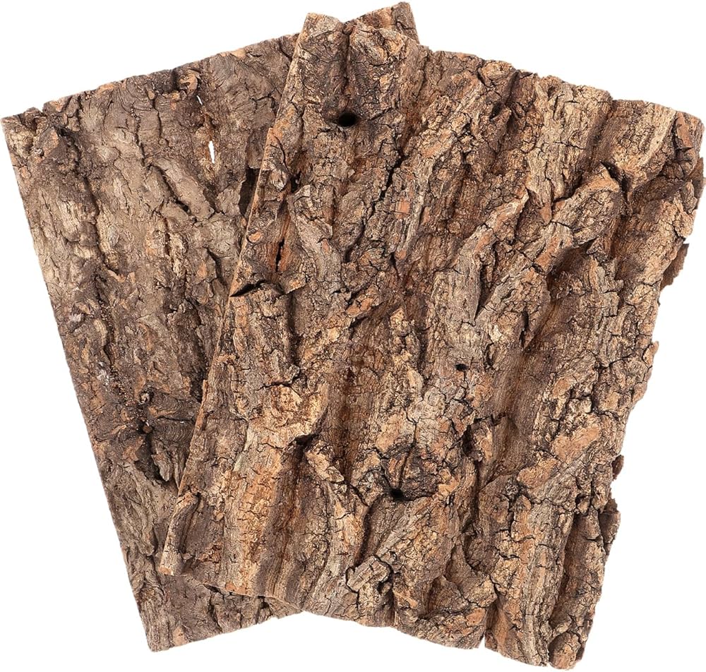Terrarium Decor 4-Pack Natural Cork Bark For Reptiles - Assorted