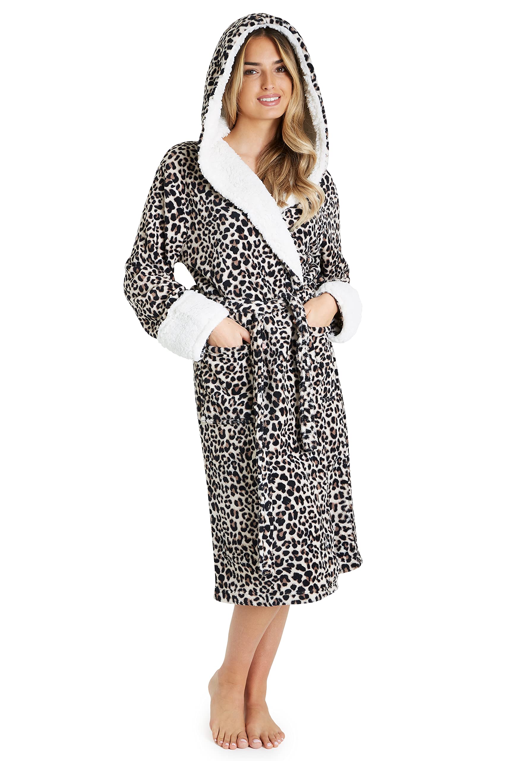 CityComfort Bademantel Damen Flauschig, Fleece Morgenmantel Damen Dressing Gown Women