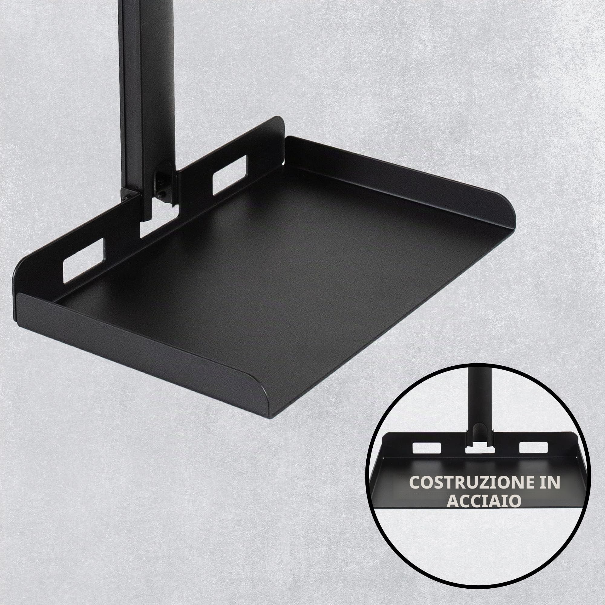 VIVO Supporto universale per proiettore allungabile a soffitto, proiezione regolabile in altezza, installazione senza fori, instradamento cavi nascosti, nero, MOUNT-VP08B