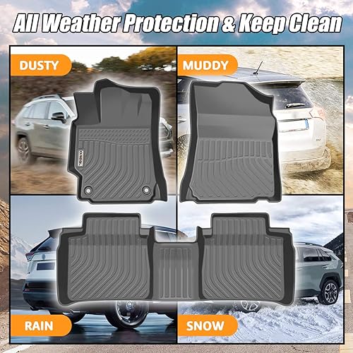 Miniatura 4 de orealtrend Alfombrillas negras de repuesto para Camry 7th 2012 2013 2014 2015 2016 2017 resistente para todo tipo de clima, alfombra delantera y