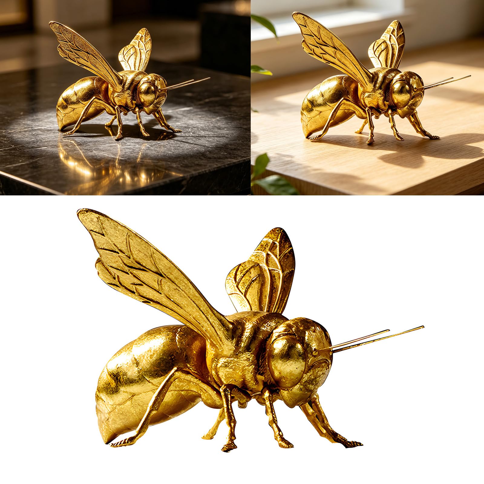 Figura de mantis dorada para entrada, resina, B, B.