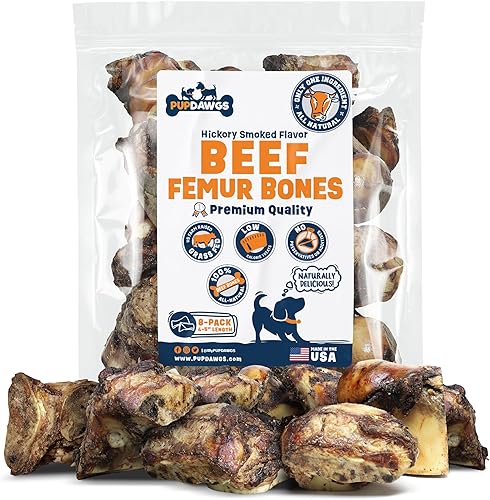 Huesos de perro de un solo ingrediente, fabricados en Estados Unidos, huesos de fémur de carne de res, huesos naturales para masticadores agresivos,
