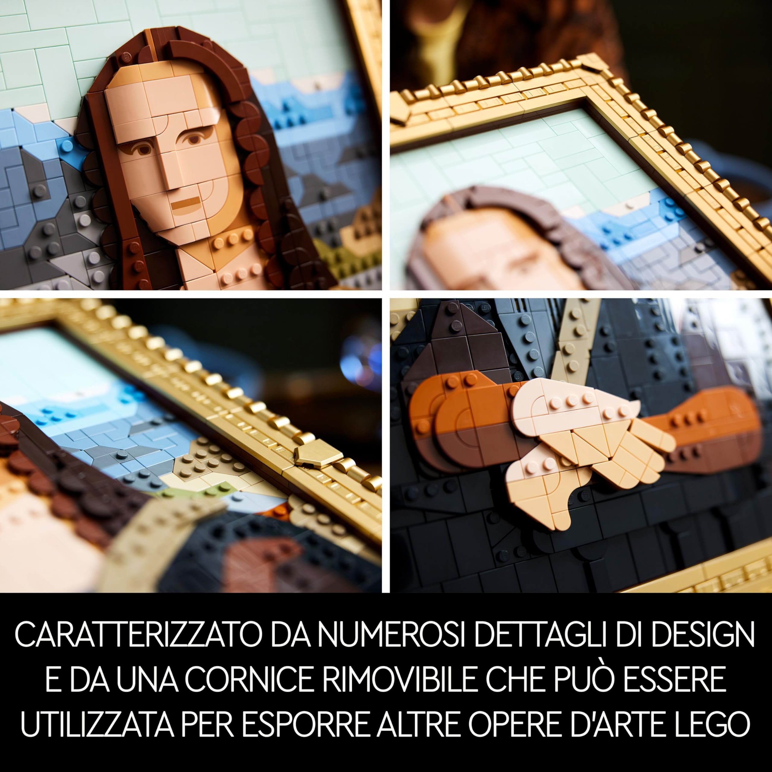 LEGO Art Gioconda, Riproduzione Opera d'Arte Rinascimentale di Leonardo da Vinci in Mattoncini, Decorazione da Parete di Casa, Idea Regalo Creativa per Adulti, Uomo, Donna, Lui, Lei e Artisti 31213