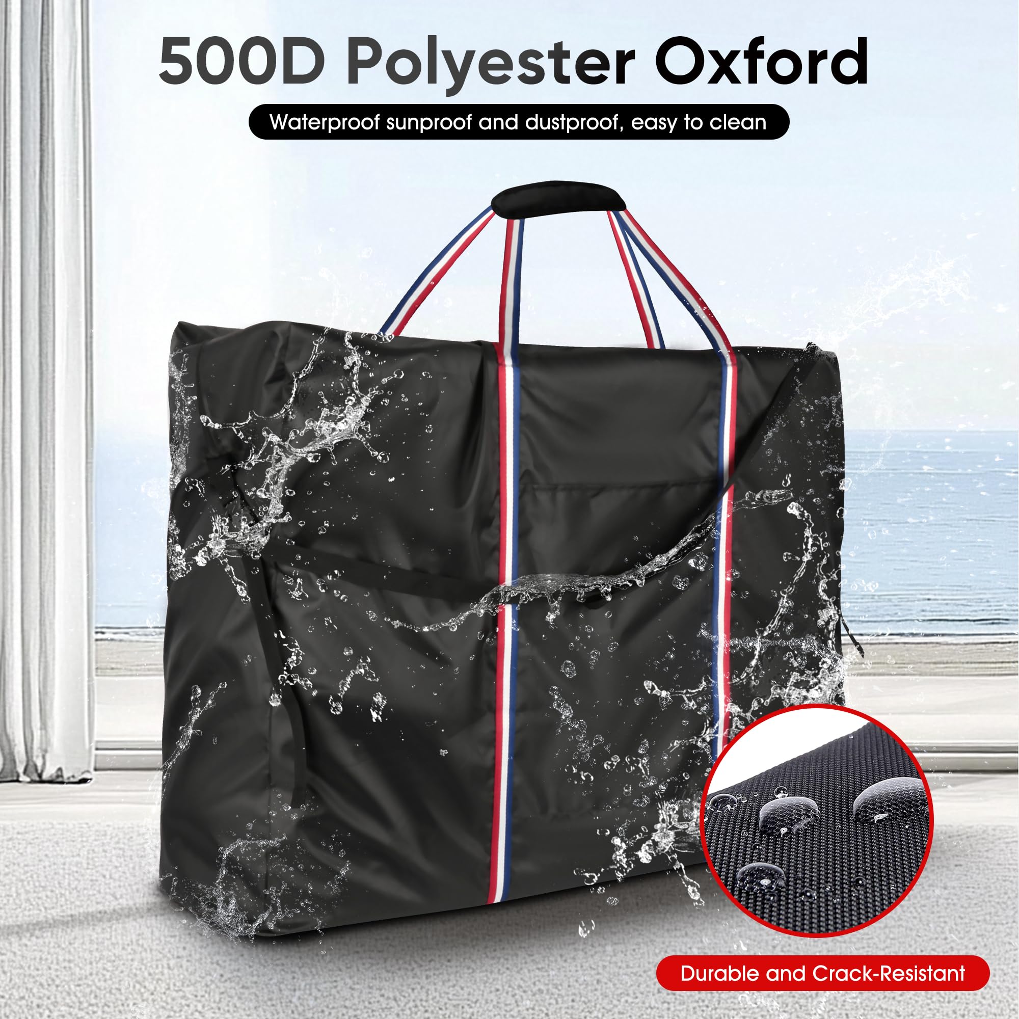 Rollator - Bolsa de viaje impermeable para silla de ruedas para andador plegable, silla de ruedas compacta, funda de transporte portátil para coche y avión TSA viajes, Black, 39"Lx16"Wx32"H