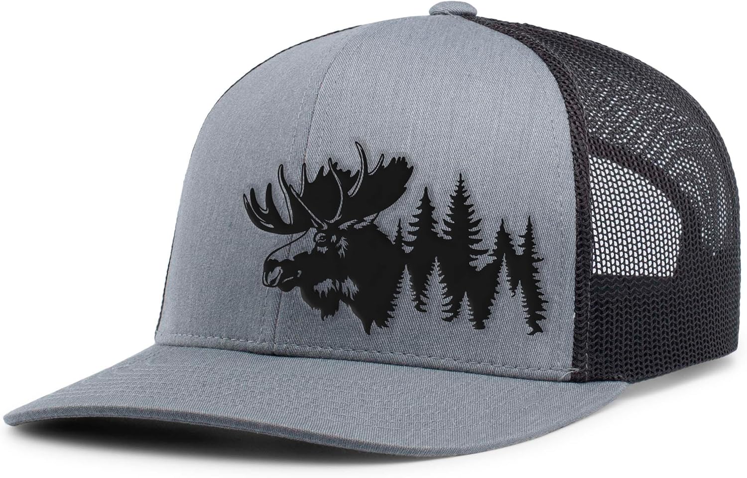 Heritage Pride Mens Hunting Hat Forest Scenic Moose Head Mesh Back Trucker Hat