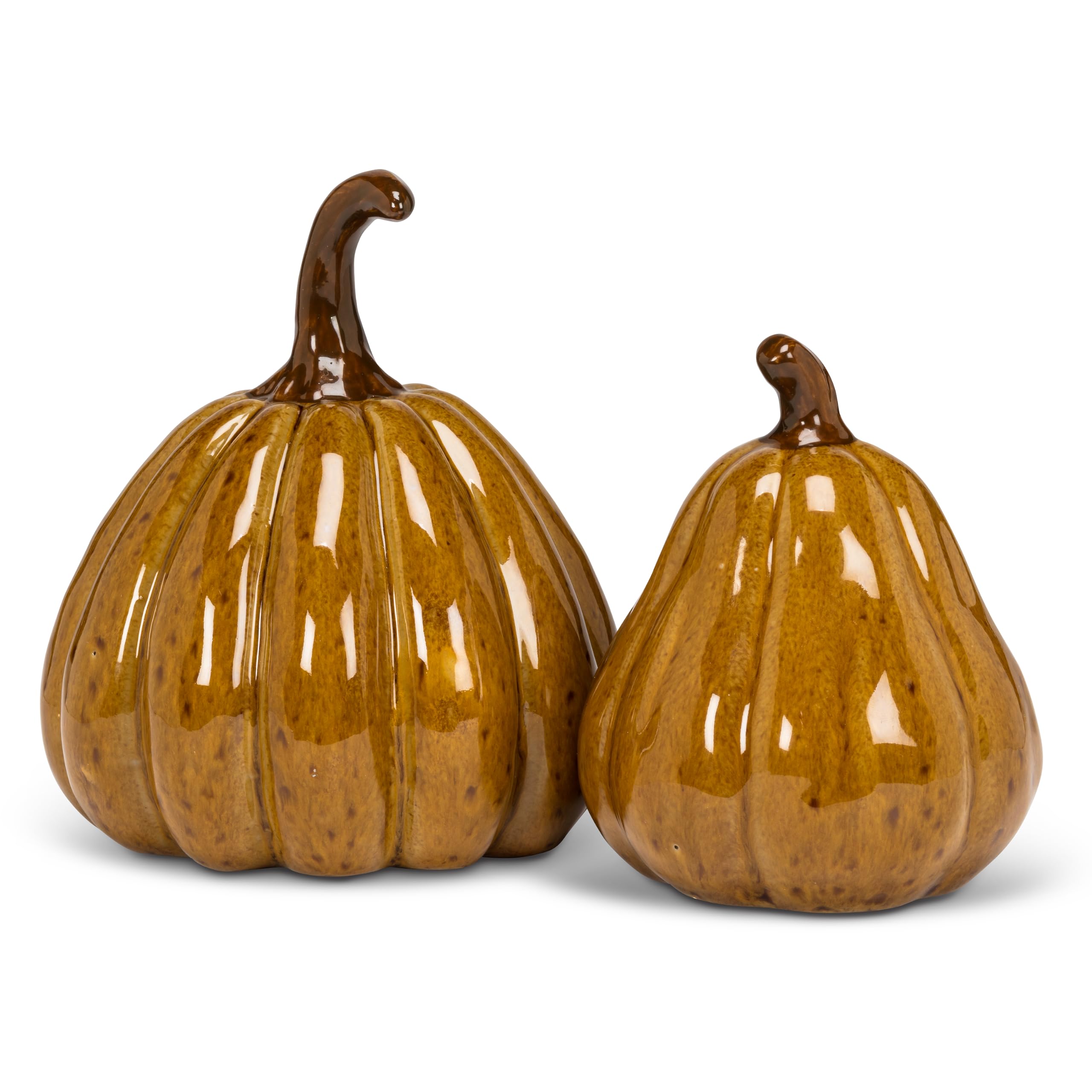 Abbott Collection Small Tall Pumpkin, Dark Gold